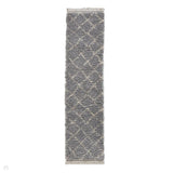 Boho 5413 Modern Moroccan Berber Soft Plush Shaggy Grey Runner