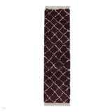 Boho 5413 Modern Moroccan Berber Soft Plush Shaggy Purple Runner