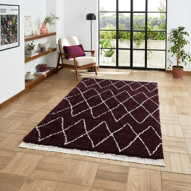 Boho 8280 Modern Moroccan Berber Soft Plush Shaggy Purple Rug-Think Rugs-Rug Love - The Most Loved Rug Store
