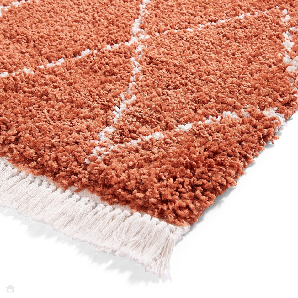 Rust Festive Rug On Sale Boho 8280 Modern Moroccan Berber Soft Plush Shaggy Rust Rug ...