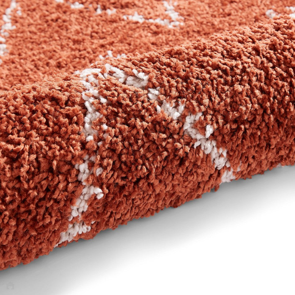 On Sale Boho 8280 Modern Moroccan Berber Soft Plush Shaggy Rust Rug ...