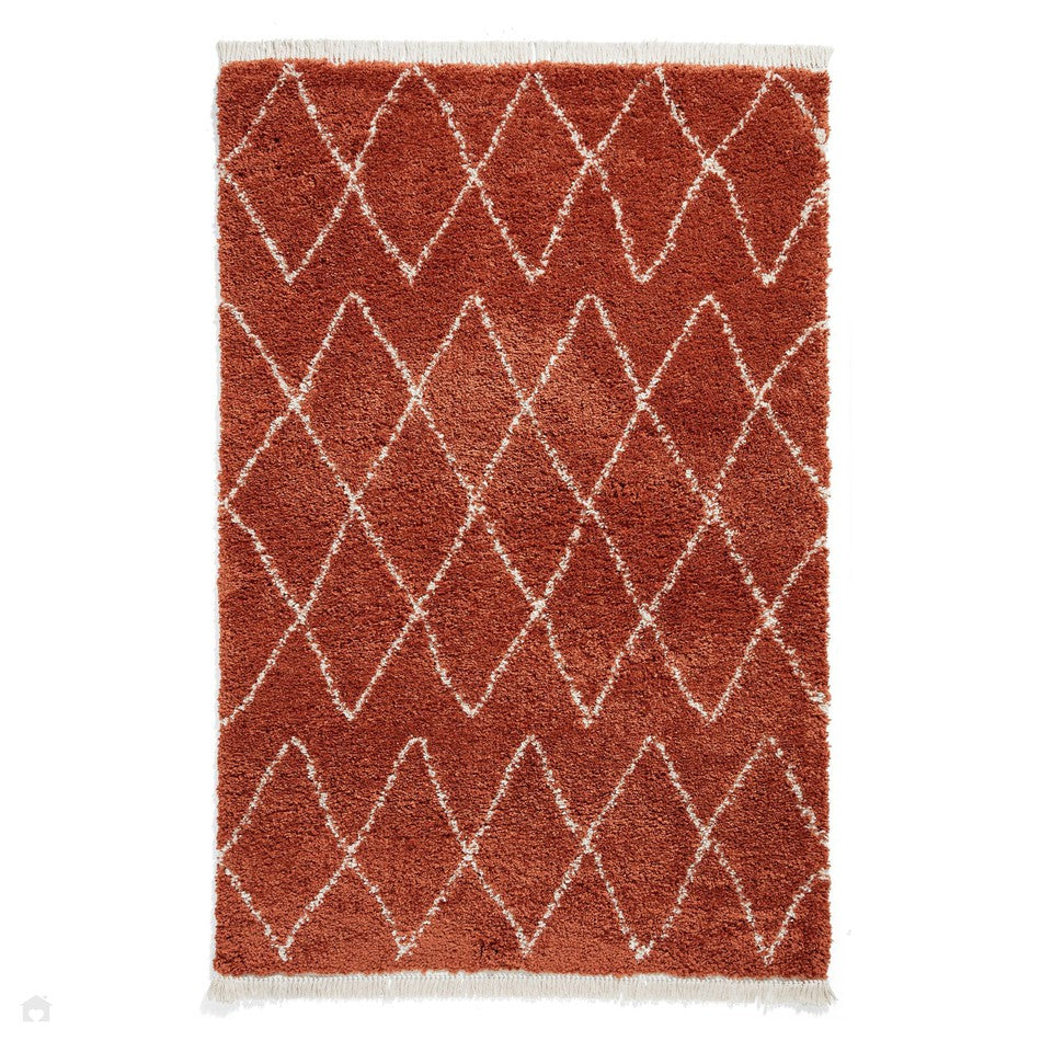 On Sale Boho 8280 Modern Moroccan Berber Soft Plush Shaggy Rust Rug ...