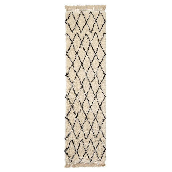 Boho 8280 Modern Moroccan Berber Soft Plush Shaggy White/Black Rug-Think Rugs-Rug Love - The Most Loved Rug Store