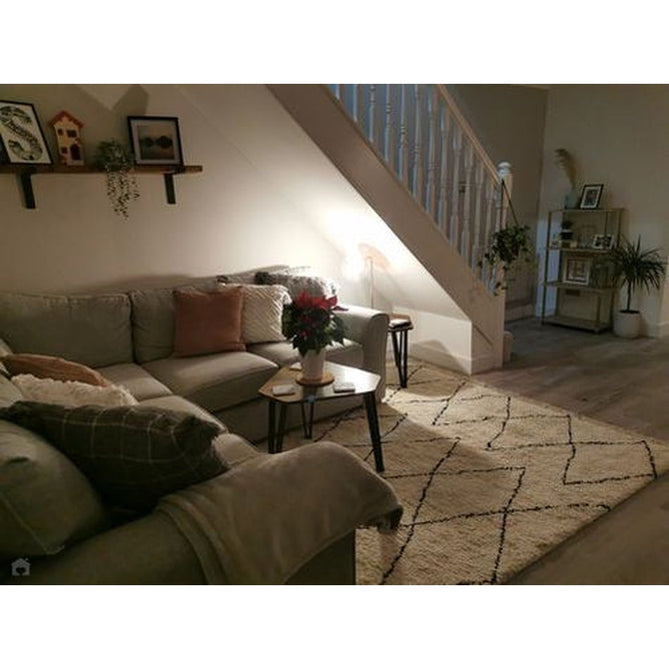 Boho 8280 Modern Moroccan Berber Soft Plush Shaggy White/Black Rug-Think Rugs-Rug Love - The Most Loved Rug Store