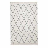 Boho 8280 Modern Moroccan Berber Soft Plush Shaggy White/Black Rug