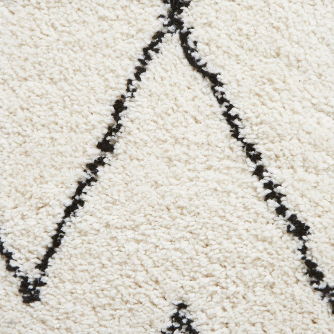 Boho 8280 Modern Moroccan Berber Soft Plush Shaggy White/Black Runner-Think Rugs-Rug Love - The Most Loved Rug Store