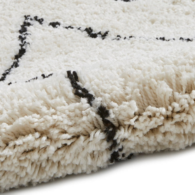 Boho 8280 Modern Moroccan Berber Soft Plush Shaggy White/Black Runner-Think Rugs-Rug Love - The Most Loved Rug Store
