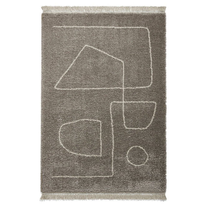 Boho A474 Modern Moroccan Berber Soft Plush Shaggy Grey/Cream Rug-Think Rugs-Rug Love - The Most Loved Rug Store