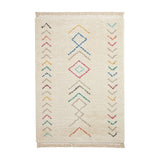 Boho A812 Modern Moroccan Berber Soft Plush Shaggy White/Multicolour Rug