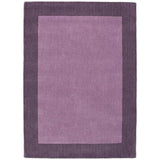 Borders Modern Plain Contrast Border Hand-Woven Wool Mauve Rug