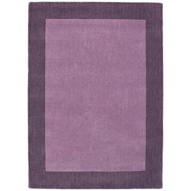 Borders Modern Plain Contrast Border Hand-Woven Wool Soft Mauve/Plum Purple Rug-Origins-Rug Love - The Most Loved Rug Store