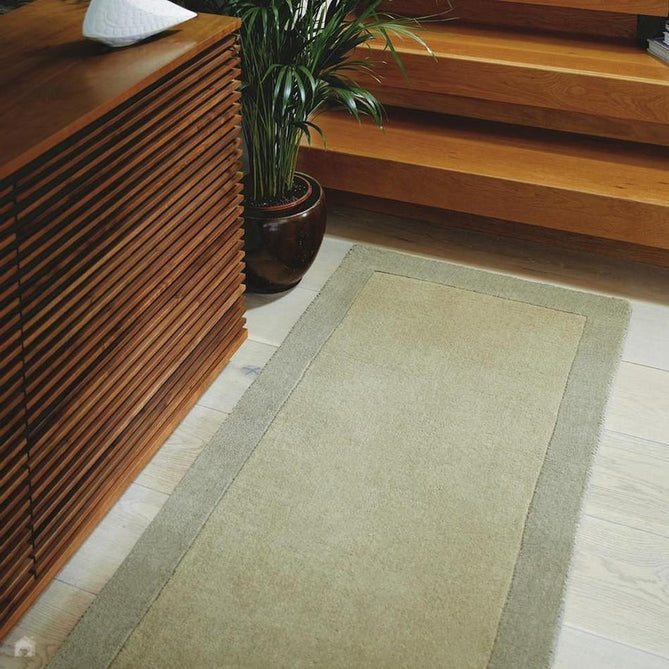 Borders Modern Plain Contrast Border Hand-Woven Wool Taupe Runner-Origins-Rug Love - The Most Loved Rug Store