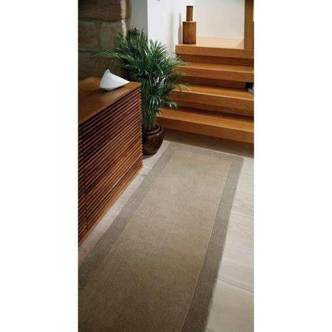 Borders Modern Plain Contrast Border Hand-Woven Wool Warm Taupe/Stone Grey Rug-Origins-Rug Love - The Most Loved Rug Store