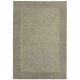 Borders Modern Plain Contrast Border Hand-Woven Wool Warm Taupe/Stone Grey Rug