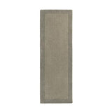 Borders Modern Plain Contrast Border Hand-Woven Wool Warm Taupe/Stone Grey Runner