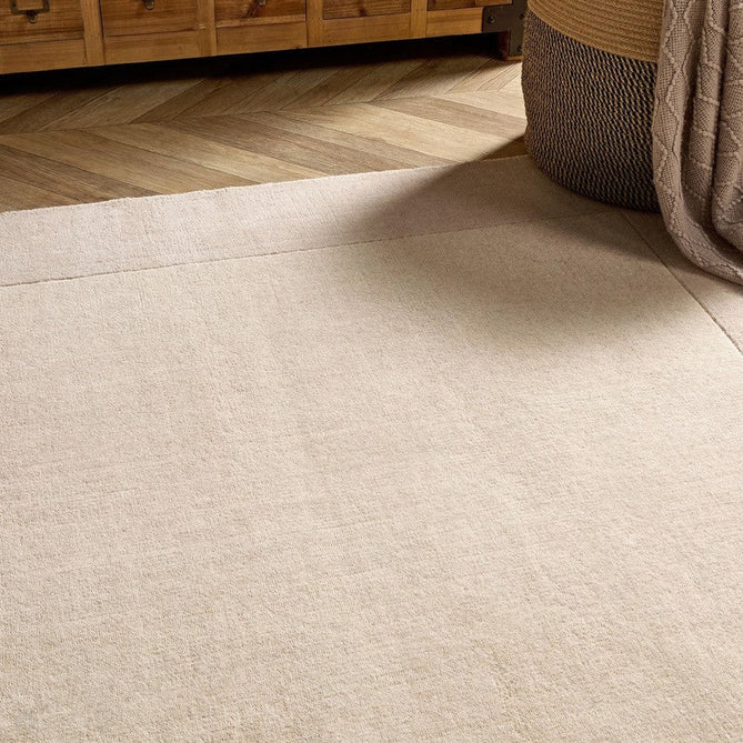 Borders Modern Plain Contrast Border Textured Hand-Woven Wool Natural Beige/Sandstone Rug-Origins-Rug Love - The Most Loved Rug Store