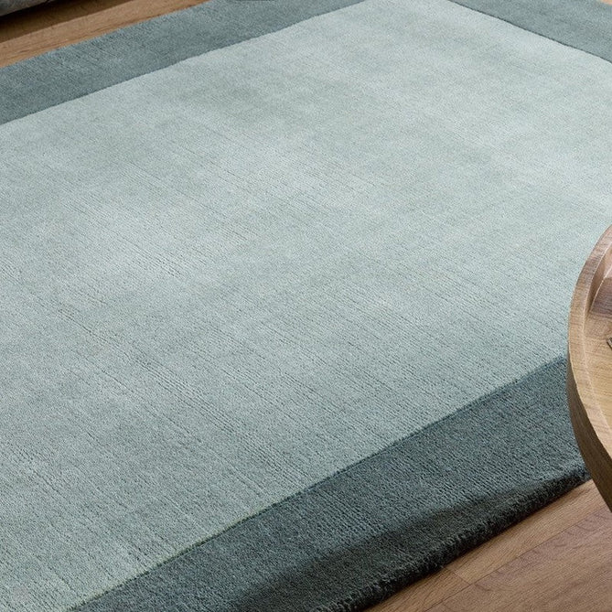 Borders Modern Plain Contrast Border Textured Hand-Woven Wool Sage Green Rug-Origins-Rug Love - The Most Loved Rug Store