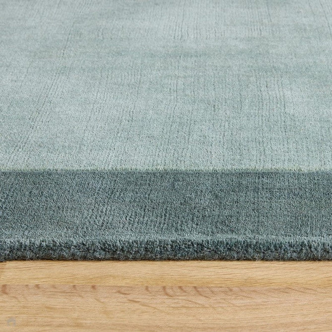Borders Modern Plain Contrast Border Textured Hand-Woven Wool Sage Green Rug-Origins-Rug Love - The Most Loved Rug Store