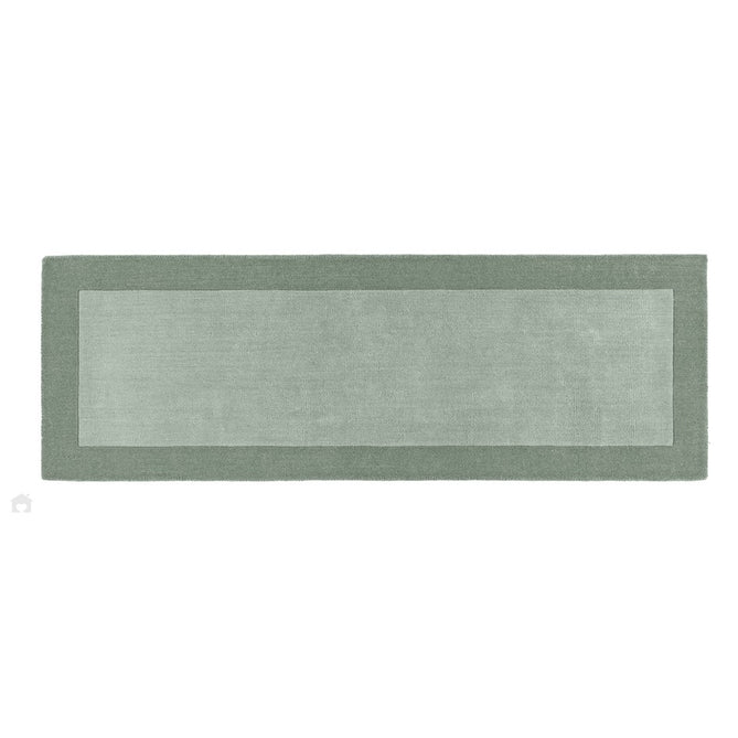 Borders Modern Plain Contrast Border Textured Hand-Woven Wool Soft Sage Green/Olive Green Rug-Origins-Rug Love - The Most Loved Rug Store