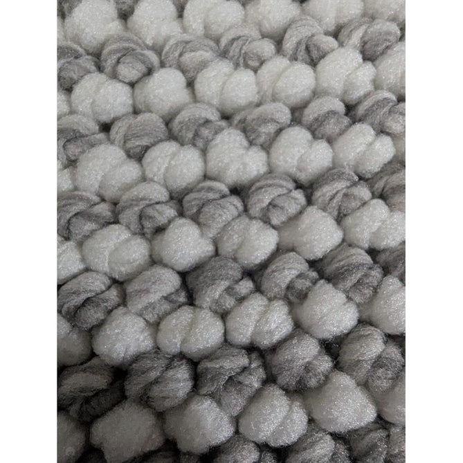 Boucle E6404 Modern Plain Textured Beaded Boucle Pile Soft-Touch Polyester Flatweave White/Grey Rug-Think Rugs-Rug Love - The Most Loved Rug Store