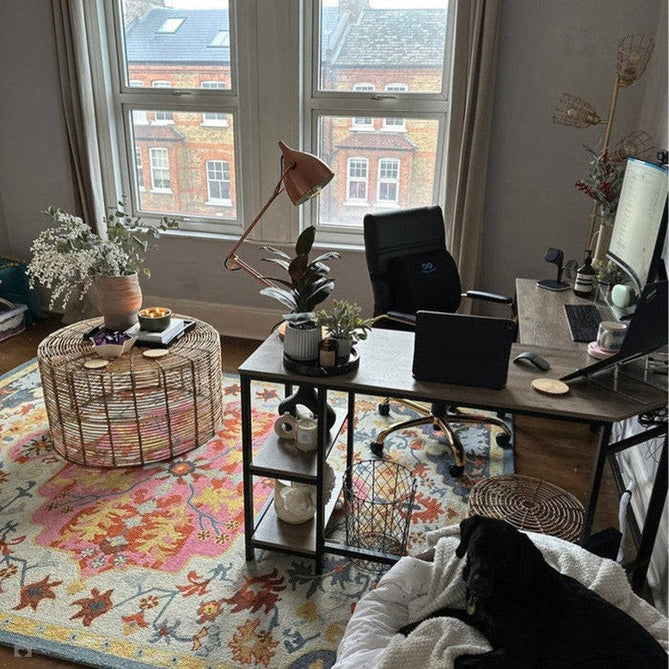 Bronte Traditional Persian Medallion Bordered Hand-Woven Textured Fine Wool Loop Pile Low Profile Short Pile Multicolour Rug-Asiatic Carpets-Rug Love - The Most Loved Rug Store