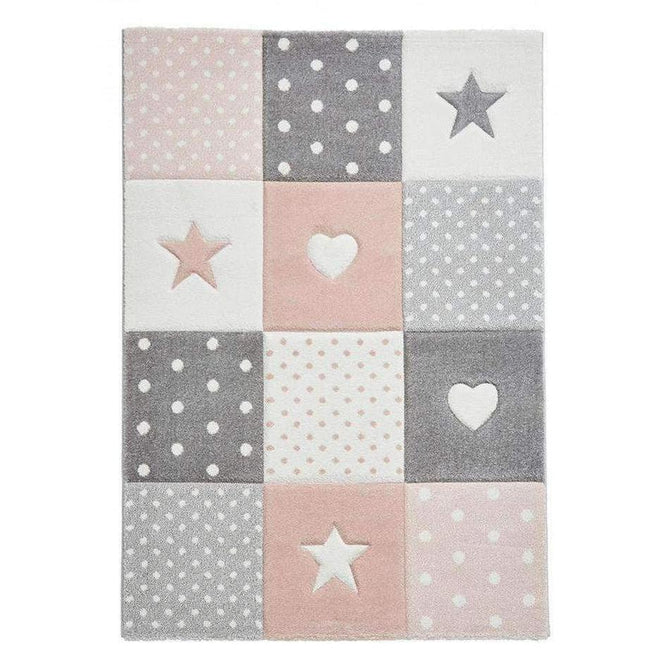 Brooklyn 20339 Kids Patchwork Soft Pink Rug-Think Rugs-Rug Love - The Most Loved Rug Store
