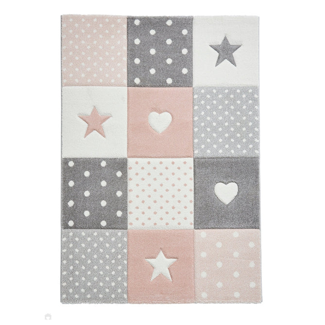 Brooklyn 20339 Kids Patchwork Soft Pink Rug-Think Rugs-Rug Love - The Most Loved Rug Store