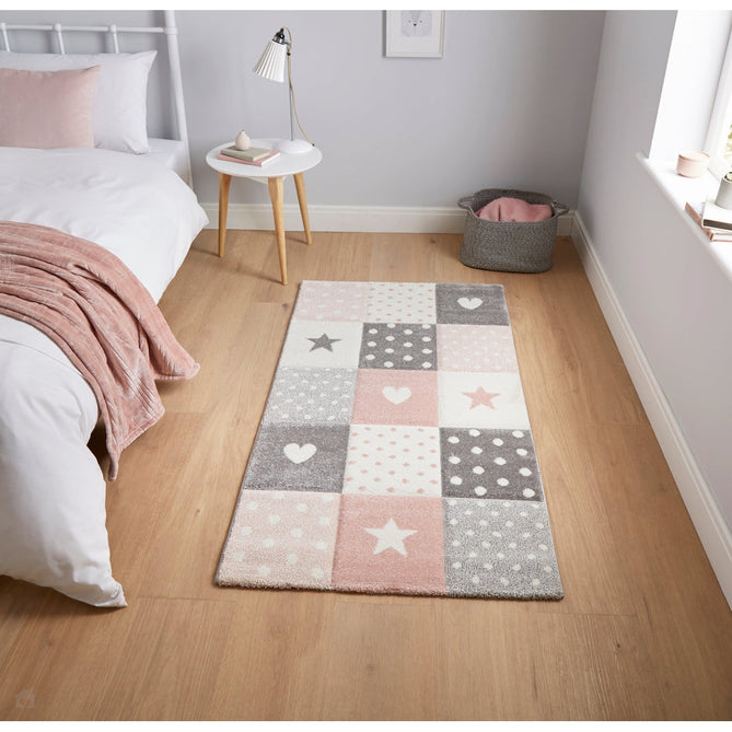 Brooklyn 20339 Kids Patchwork Soft Pink Rug-Think Rugs-Rug Love - The Most Loved Rug Store
