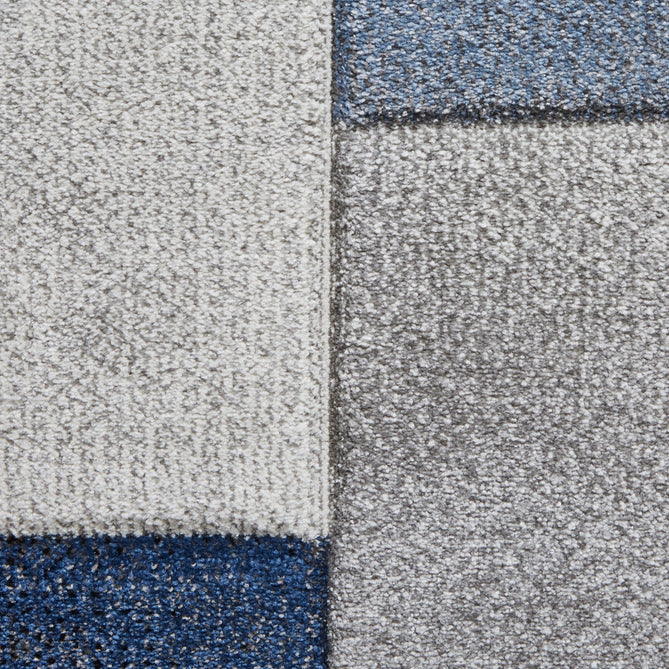 Brooklyn 21830 Modern Geometric Square Patchwork Blocks Soft Carved Durable Short Pile Grey/Blue/Cream Rug-Think Rugs-Rug Love - The Most Loved Rug Store