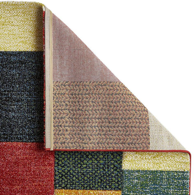 Brooklyn 21830 Modern Geometric Square Patchwork Blocks Soft Carved Durable Short Pile Grey/Multicolour Rug-Think Rugs-Rug Love - The Most Loved Rug Store