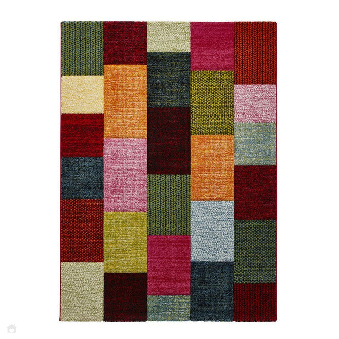 Brooklyn 21830 Modern Geometric Square Patchwork Blocks Soft Carved Durable Short Pile Multicolour Rug-Think Rugs-Rug Love - The Most Loved Rug Store
