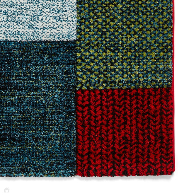 Brooklyn 21830 Modern Geometric Square Patchwork Blocks Soft Carved Durable Short Pile Multicolour Rug-Think Rugs-Rug Love - The Most Loved Rug Store