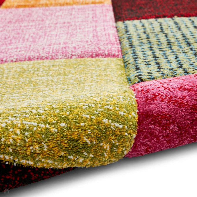 Brooklyn 21830 Modern Geometric Square Patchwork Blocks Soft Carved Durable Short Pile Multicolour Rug-Think Rugs-Rug Love - The Most Loved Rug Store