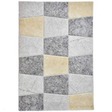 Brooklyn 22192 Modern Geometric Medley Soft Carved Durable Short Pile Grey/Yellow Rug