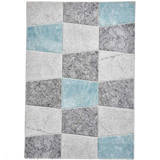 Brooklyn 22192 Modern Geometric Medley Soft Hand-Carved Grey/Blue Rug