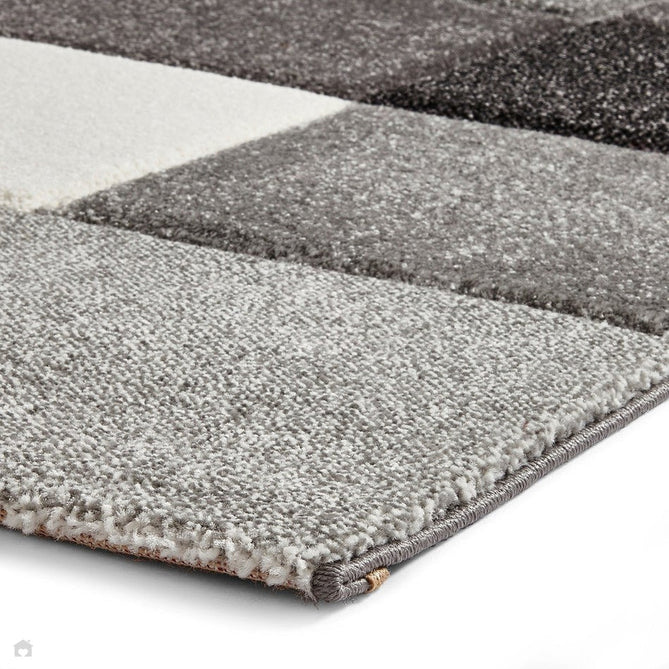 Brooklyn 646 Modern Geometric Tile Blocks Soft Carved Durable Short Pile Grey/Cream Rug-Think Rugs-Rug Love - The Most Loved Rug Store