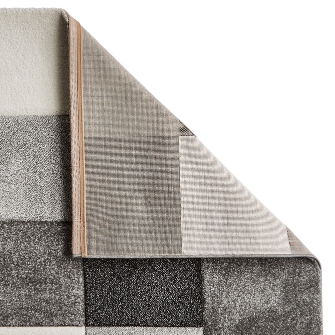 Brooklyn 646 Modern Geometric Tile Blocks Soft Carved Durable Short Pile Grey/Cream Runner-Think Rugs-Rug Love - The Most Loved Rug Store