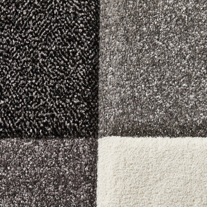 Brooklyn 646 Modern Geometric Tile Blocks Soft Carved Durable Short Pile Grey/Cream Runner-Think Rugs-Rug Love - The Most Loved Rug Store