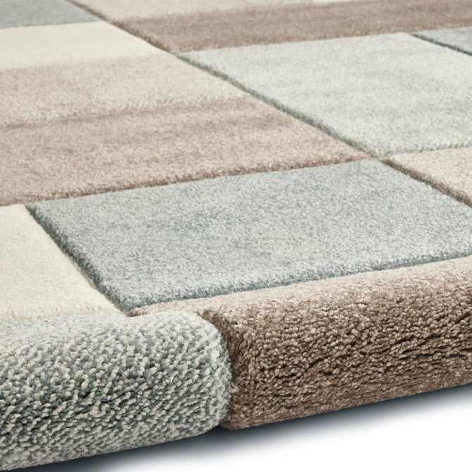 Brooklyn 646 Modern Geometric Tile Blocks Soft Hand-Carved Beige/Blue/Cream Rug-Think Rugs-Rug Love - The Most Loved Rug Store