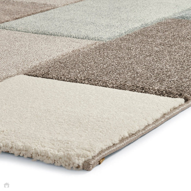 Brooklyn 646 Modern Geometric Tile Blocks Soft Hand-Carved Beige/Blue/Cream Rug-Think Rugs-Rug Love - The Most Loved Rug Store