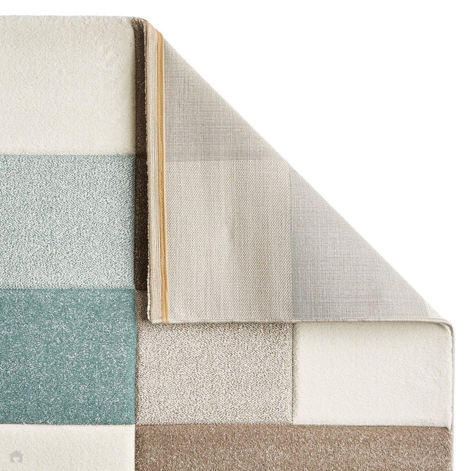 Brooklyn 646 Modern Geometric Tile Blocks Soft Hand-Carved Beige/Blue/Cream Rug-Think Rugs-Rug Love - The Most Loved Rug Store