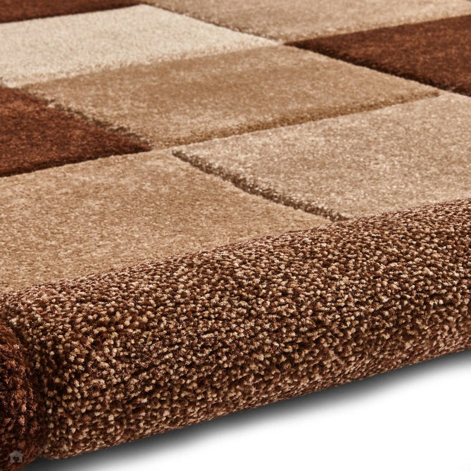 Brooklyn 646 Modern Geometric Tile Blocks Soft Hand-Carved Beige/Brown Rug-Think Rugs-Rug Love - The Most Loved Rug Store
