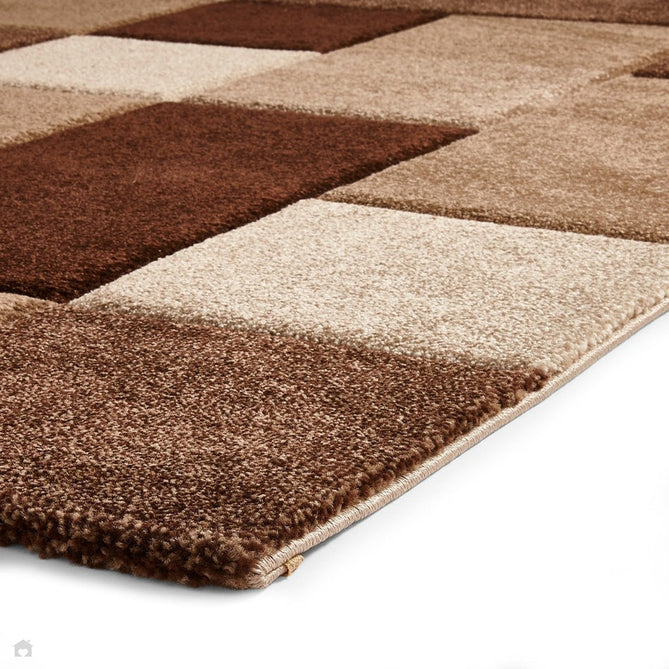 Brooklyn 646 Modern Geometric Tile Blocks Soft Hand-Carved Beige/Brown Rug-Think Rugs-Rug Love - The Most Loved Rug Store