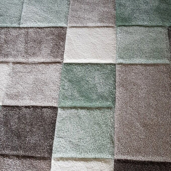 Brooklyn 646 Modern Geometric Tile Blocks Soft Hand-Carved Beige/Green/Cream Rug-Think Rugs-Rug Love - The Most Loved Rug Store