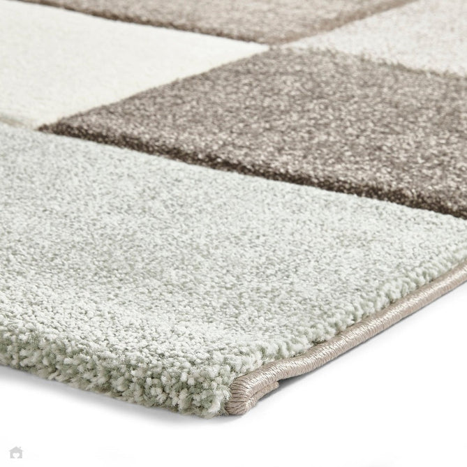 Brooklyn 646 Modern Geometric Tile Blocks Soft Hand-Carved Beige/Green/Cream Rug-Think Rugs-Rug Love - The Most Loved Rug Store