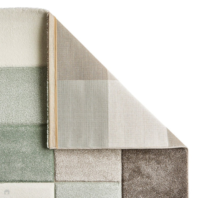 Brooklyn 646 Modern Geometric Tile Blocks Soft Hand-Carved Beige/Green/Cream Rug-Think Rugs-Rug Love - The Most Loved Rug Store