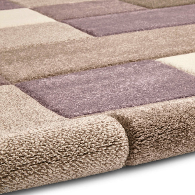 Brooklyn 646 Modern Geometric Tile Blocks Soft Hand-Carved Beige/Purple/Cream Rug-Think Rugs-Rug Love - The Most Loved Rug Store