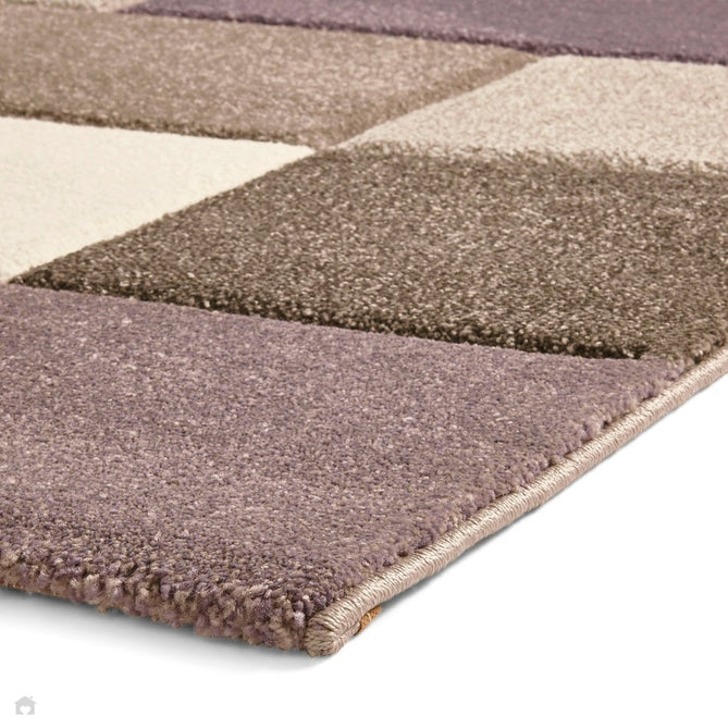 Brooklyn 646 Modern Geometric Tile Blocks Soft Hand-Carved Beige/Purple/Cream Rug-Think Rugs-Rug Love - The Most Loved Rug Store