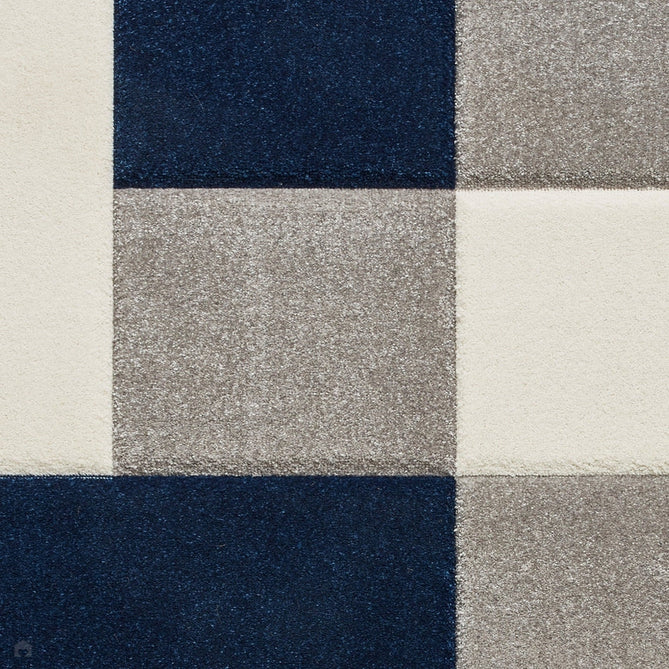 Brooklyn BRK04 Modern Geometric Patchwork Blocks Border Soft Carved Durable Short Pile Grey/Navy/Cream Rug-Think Rugs-Rug Love - The Most Loved Rug Store
