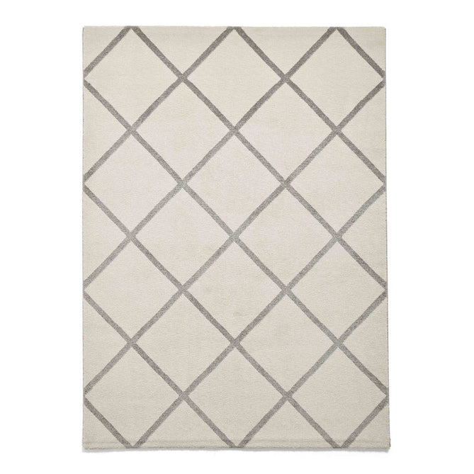 Brooklyn BRK35 Modern Geometric Diamond Soft Carved Durable Short Pile Cream/Grey Rug-Think Rugs-Rug Love - The Most Loved Rug Store